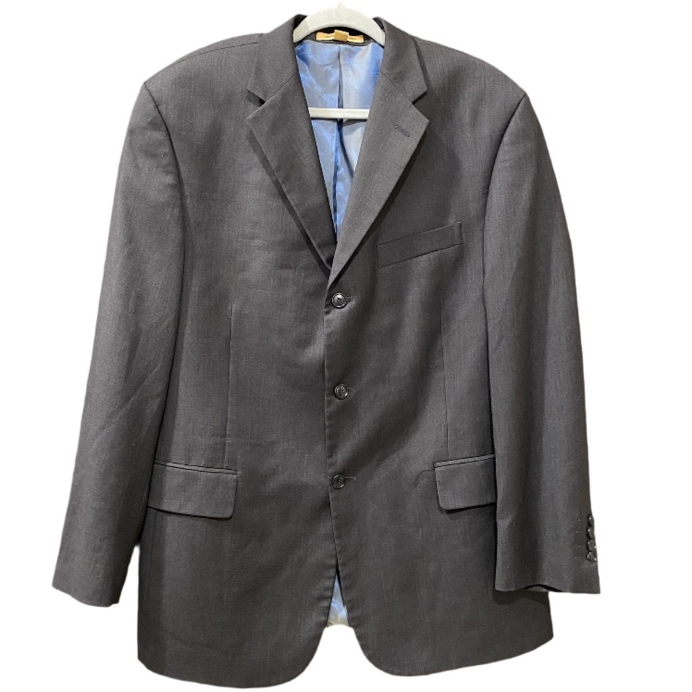 Bachrach Wool/Cashmere‎ Charcoal Gray Blazer Sport Coat Size 42R Business Career